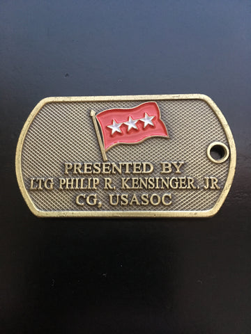 USASOC Commanding General (4th) LTG Philip Kensinger (Dog Tag)