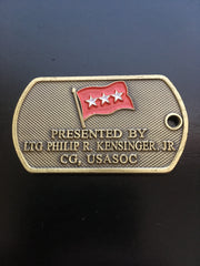 USASOC Commanding General (4th) LTG Philip Kensinger (Dog Tag)